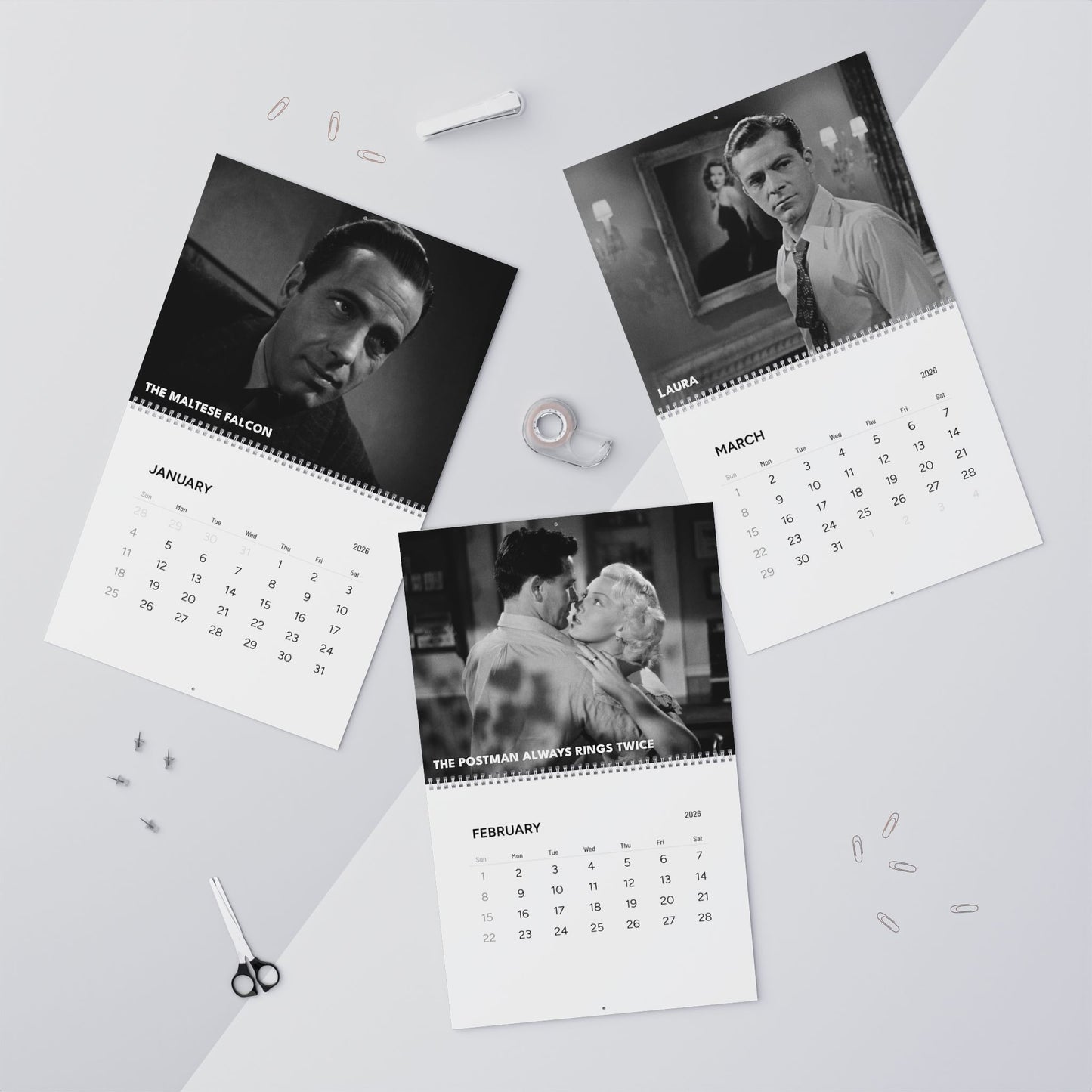 Film Noir Confidential 2026 Wall Calendar